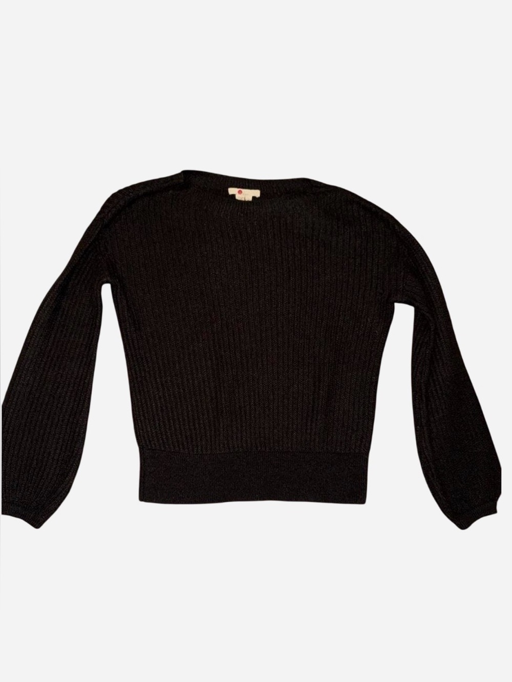 Boden Black Women's Balloon Sleeve Knit Sweater